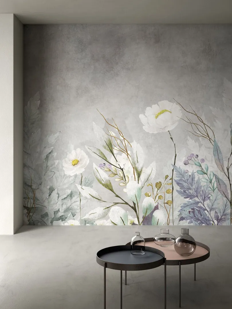 wallpaper with white flowers