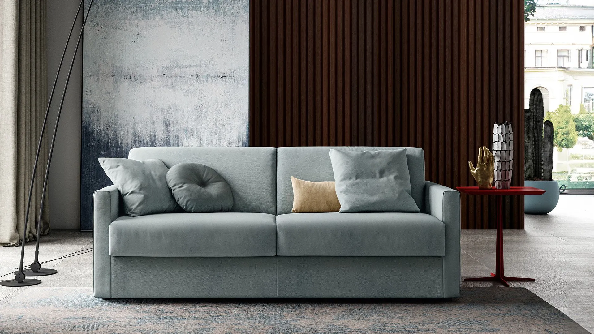 Tibby blue sofa bed