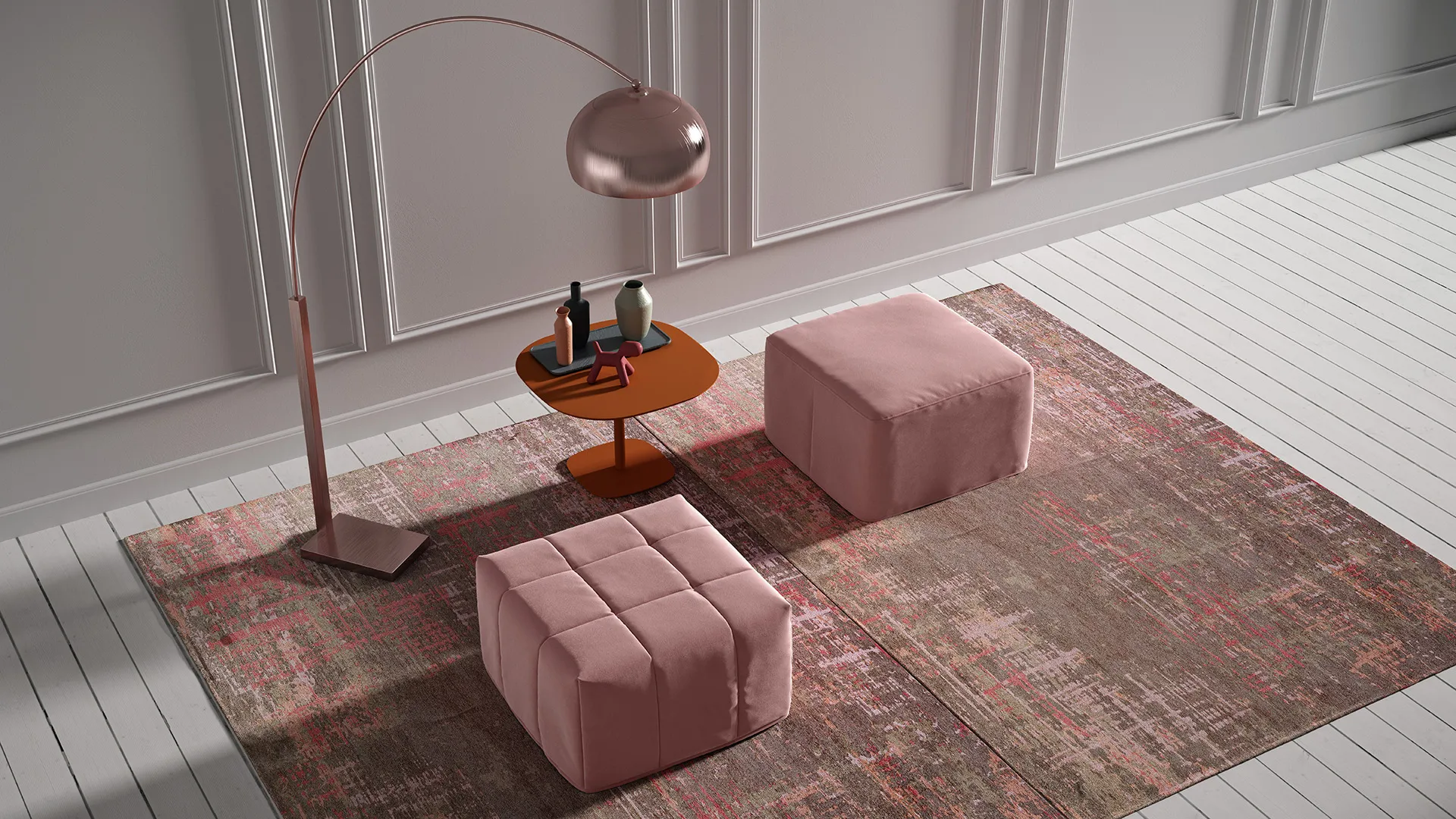 smooth and quilted pouf bed