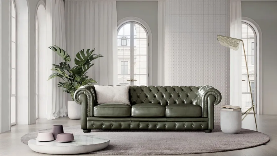 chesterfield linear three-seater sofa Alioth