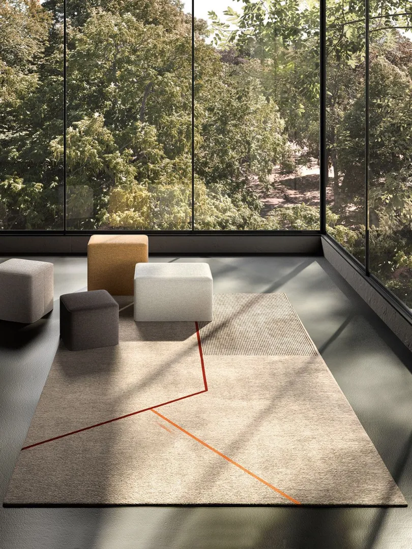 modern carpet with colorful lines